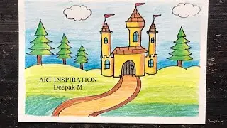 How to Draw A Castle Drawing for kids | Easy Castle drawing