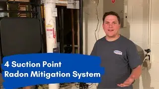 Four Suction Point Radon Mitigation System | From 5.7 to 0.3 pCi/L