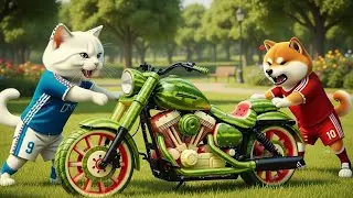 Meow Messi Built a Funny Watermelon Scooter 😅 | Meow Ronaldo’s Unreal Moment | Ai Cat Story