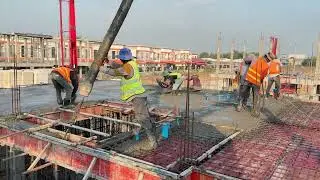 Pour cement