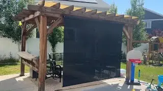 Seekverse 5' W x 8' H Outdoor Roller Shade with Pull Rope &ndash; Privacy Sun Shade for Patio