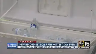 Hydration stations offer relief from record-breaking heat