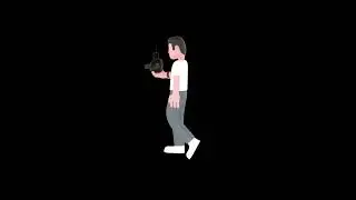 3D Cartoon Photographer Turntable | Serious Cameraman with Vintage Video Camera
