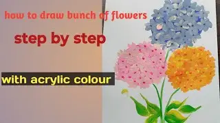 How to draw different flowers ll bunch of flowers ll acrylic painting 