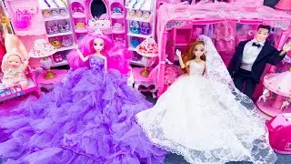 20 Minutes Satisfying Unboxing Wedding Barbie Princess Bedroom Dress Up Playset ASMR | Review Toys