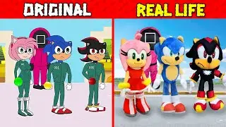 Amy, Sonic, Shadow in Squid Game 3 - Sonic The Hedgehog 3 Animation | Sonic Original vs Plush Toys