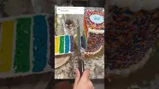 Let&rsquo;s cut the rainbow cake