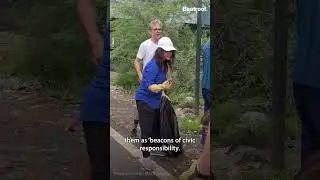 Foreigners in Gurugram carry on the cleanliness drive launched for Independence Day. #shorts