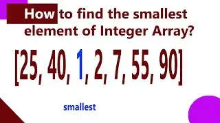 How to find smallest element of an integer array in java | Optimized logic