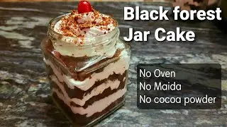 Black forest jar cake | how to make black forest jar cake recipe | black forest jar dessert