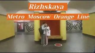 Rizhskaya metro station, Moscow Line - interior view, departure of the train  Fragment 2
