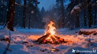 Cozy Fireplace in a Winter Cabin ❄️ Snow Ambience for Study,Sleep,Relaxation and Tranquility