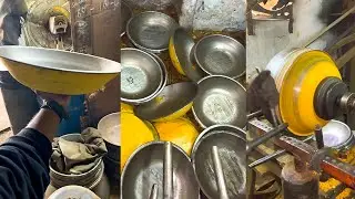 Making of Iron Bowl of cement plasters - Tempting