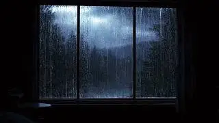 Rain Sounds for Sleeping 🌧️ Heavy Rain on Window at Night | Dark Ambience (3 Hours)