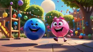 Three Bouncing Balls Learn Big and Small | Opposites Song for Kids | Fun Preschool Learning