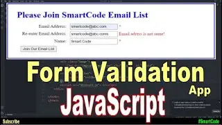 HTML Form Validation In JavaScript | JavaScript Project For Students | #SmartCode