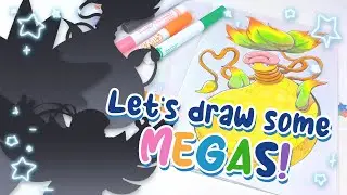 Drawing the NEW Mega Evolutions for Victreebel, Hawlucha & Starmie!