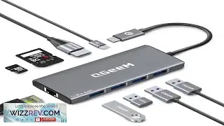QGeeM USB C Hub Ethernet 9 in 1 USB Type C Hub HDMI