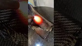 TESTE FIBRA DE CARBONO COM FOGO. #diy #carbono #tecido