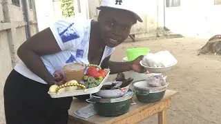 Empress Florence is live! Cooking kokonte with groundnut soup. (Face-the-wall) recipe