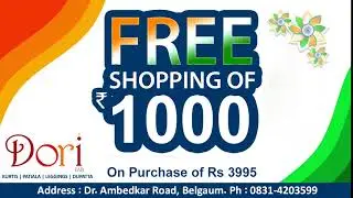 DORI FAB FREEDOM OFFER! Get Rs 1000 Shopping FREE on purchase of Rs 3995