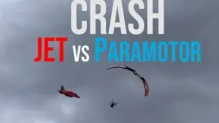 Crash JET vs Paramotor at  Weston Park - DESTROYED