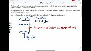 Flowing Liquids problem(changing concentration of salt in a container)