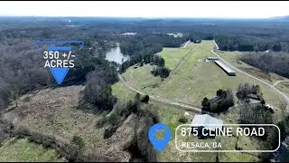 HOME w/ PRIVATE LAKE & AIRFIELD on 350 ACRES RESACA, GA AUCTION
