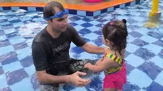 Abia swimming with her Pakistani father