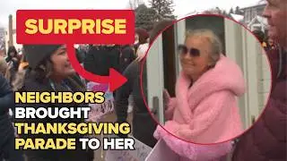 Neighborhood surprises woman with Thanksgiving parade during cancer battle
