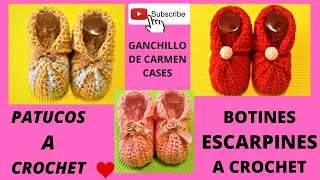 PATUCOS, BOTINES, ESCARPINES, BOTITAS DE BEBÉ A CROCHET, FÁCIL Y RÁPIDO #ganchillodecarmencases