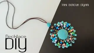 Turkuaz boncuk Otantik kolye yapımı.Authentic necklace with turquoise beads. Beaded Necklace Making