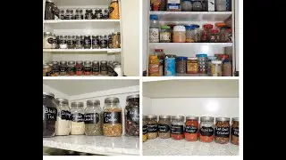 SPICE CABINET ORGANIZATION // KITCHEN SPICE CABINET // GLASS SPICE JARS // ORGANIZATION IDEAS