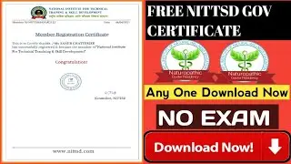 Free Online NITTSD Govt Certificate | Free MamberShip Certificate | Free Course | @Knowledge100SAN ||