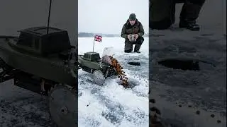 Лодка для прикормки с циркулярной пилой нового уровня для подледной рыбалки. 🧊🪚🎣 #карповаярыбалка...