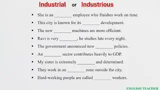 English Grammar Exercise-/industrial/industrious/#english#englishgrammar#vocabulary#education#viral