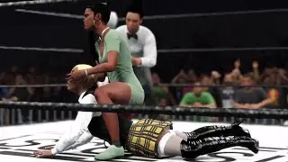 AscensioN 3 Megan Moore sits atop Roxanne Sheffield for a Camel Clutch!