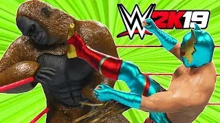 GODZILLA & KING KONG vs SUPER GAMING FAMILY | WWE 2K19