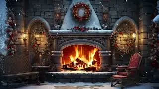 Goodbye Stress with Crackling Fire in Winter - White Noise to Relaxation