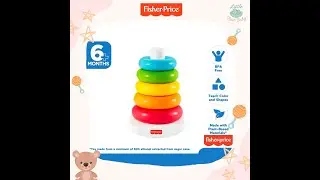 Fisher Price Eco Friendly Rock A Stack Mainan Edukasi Donut Susun Stacking Ring Donat Bayi 6+ Bulan