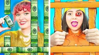 Rich Girl Vs Broke Girl in Jail | Nerd Vs Popular Prison Situations by Crafty Hacks Plus