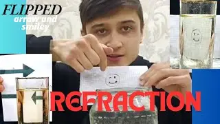 Refraction: Flipped arrow and smiley