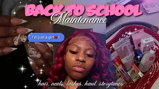 BACK TO SCHOOL MAINTENANCE VLOG🎀 | lash therapy, wig install, nails, story time, haul + more