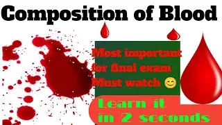 Composition of Blood||Learn it in 2 seconds in easy way