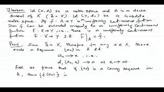 Lecture 18  Extension of Uniformly Continuous Mappings