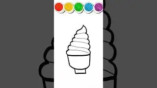 Rainbow Icecream 🌈🍦 #shorts #drawing #coloring