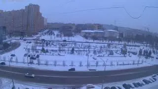 Снег и каша - пища наша. Weather report. Кемерово. Timelapse 4K
