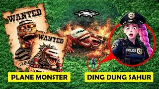 STOP!😱Our DRONE RECORDED: PLANE EATER vs DING DUNG SAHUR at 3AM in REAL LIFE! (MISSING HUNTRIX)