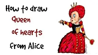 How to draw The Queen of Hearts | Alice in Wonderland | Disney | Tim Burton