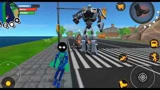 Lucu Stickman dikejar Mobil Robot Transformer
